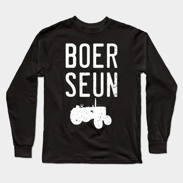 BoerSeun South African Farmer Long Sleeve T-Shirt by BraaiNinja